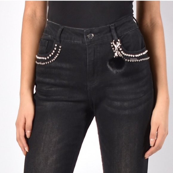 Embellished Pocket Stretch Denim Jeans - Picture 2 of 8